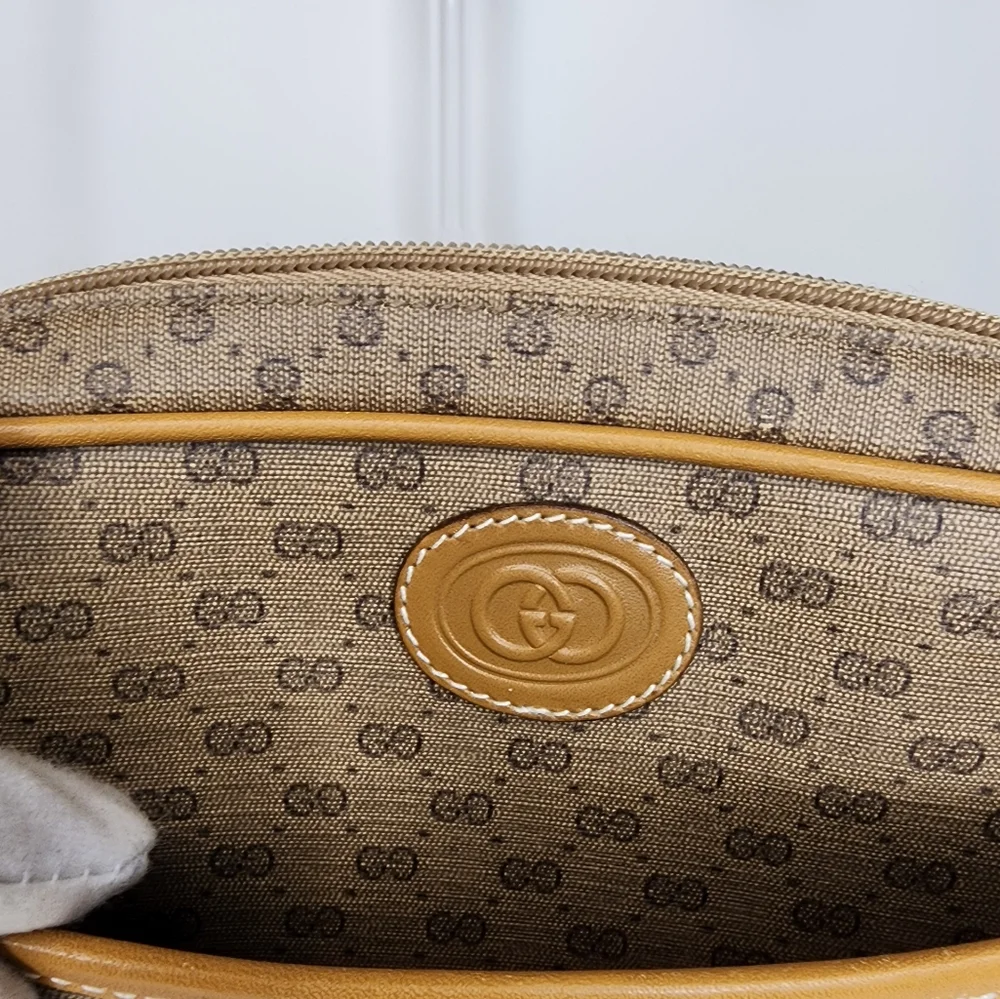 Vintage Gucci Canvas Shoulder Bag PVC Leather - Picture 10 of 17